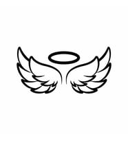 Melek Kanatları Araba Sticker siyah 18x9 CM (Siyah-Siyah)