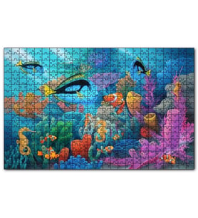 Cakapuzzle Doğal Ortamında Tropikal Balıklar Mercanlar Puzzle Yapboz MDF (Ahşap) (1000 Parça)
