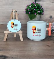 Mühendis Hanım Diyeceksiniz Hediye Seti Kupa Bardak T Kulplu ve Anahtarlık Kadın Mühendise Mühendisler Günü Hediyesi (Model 7)