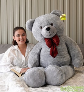 Mavimsi 160 Cm Papyonlu Büyük Ayıcık (%100 Yerli) (Gri)