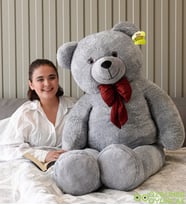 Mavimsi 160 Cm Papyonlu Büyük Ayıcık (%100 Yerli) (Gri)