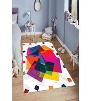 Dijital Baskılı Kaymaz Taban Yıkanabilir Kolay Temizlenir Modern Çocuk Odası Halısı NDÇ-HT-1157 (Pembe)