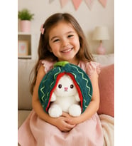 Pababo 50 Cm Pelüş Çilek Tavşan (Yeşil)