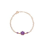 LOTUS ÇİÇEĞİ GÜMÜŞ BİLEKLİK  - 925 Ayar Gümüş Bileklik (Lila)