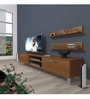 Decoraktiv Eko 4 Mdf Dvd Krom Ayaklı Tv Ünitesi Tv Sehpası (Ceviz)
