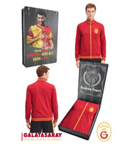 Galatasaray Orijinal Lisanslı Dik Yaka Fermuarlı Erkek Sweat Hediyelik Ahşap Kutulu (Çok Renkli)