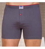 2 Adet Berrak 1099 Düğmeli Erkek Boxer %100 Pamuk Penye Boxer  (Füme)