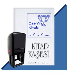 Kişiye Özel Kazanan Kupa Tarihli Otomatik Kitap Kaşesi (Mavi)