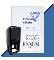 Kişiye Özel Kazanan Kupa Tarihli Otomatik Kitap Kaşesi (Mavi)
