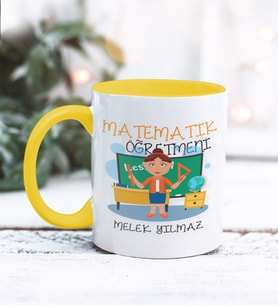 Matematik Öğretmeni Tasarımlı Kişiye Özel Kupa Bardak (Sarı)