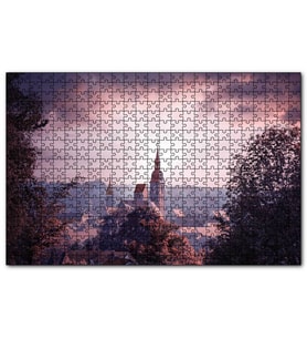 Cakapuzzle  Gökyüzü Güneş Işınları ve Kilise  Puzzle Yapboz MDF (Ahşap) (255 Parça)