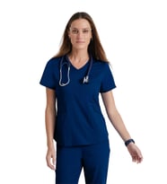 Barco Grey's Anatomy Moto GIT033 - GIP507  Medikal Giyim Doktor Scrubs Cerrahi Takım Likralı Hastane Üniforması (Lacivert)