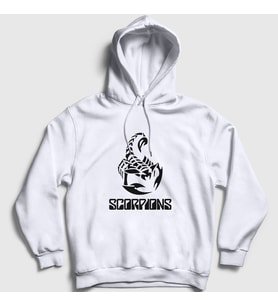 Presmono Unisex Gri Logo Scorpions Kapüşonlu Sweatshirt 109519tt (Beyaz)