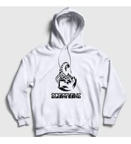 Presmono Unisex Gri Logo Scorpions Kapüşonlu Sweatshirt 109519tt (Beyaz)