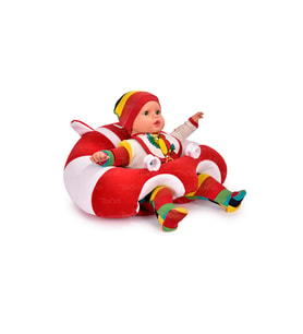 TOKKO Bebek Bebe Yatmaz Oturma Destek Minderi - Bebek Koltuğu - Büyük Bebek Oturağı Bebeyatmaz (Kırmızı-Beyaz)