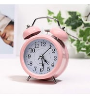  Metal Masaüstü Işıklı Çalar Saat (Pembe)