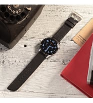 vagave Huawei Watch Crazy Oval Uçlu Deri Kordon Gt / Gt2 / GT2E / GT2PRO / Gt3 / Gt3 Pro 46MM - 22MM İsme Özel (Siyah)