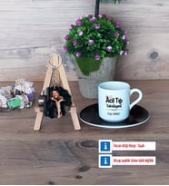 Acil Tıp Teknisyeni Türk Kahvesi Fincanı Ahşap Altlıklı ve Fotoğraflı Ahşap Anahtarlık Hediye (Model 7)