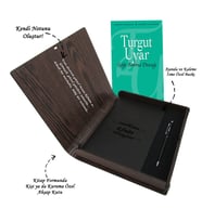 Kişiye Özel Kitap Ajanda Kalem Seti (Kitap Formunda Ahşap Kutulu) (Model 3)
