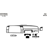 Meriç® Mitsubishi Fuso Canter Ön Torpido Kaplama Maun 13 P. 1996-2004 (Piano Black)