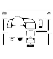 Meriç® Honda Accord Japon Ön Torpido Kaplama Maun 14 Parça 1998-2002 (Piano Black)