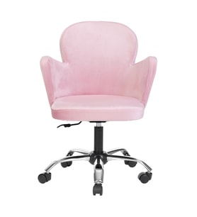 Krom Metal Ayaklı Ofis Çocuk Odası Çalışma Sandalyesi (AYARLANABİLİR) KELEBEK (Pembe)