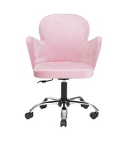 Krom Metal Ayaklı Ofis Çocuk Odası Çalışma Sandalyesi (AYARLANABİLİR) KELEBEK (Pembe)