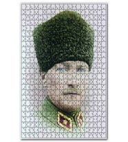 Cakapuzzle Kalpaklı Atatürk Portresi Renkli Görsel Puzzle Yapboz MDF (Ahşap) (500 Parça)