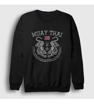 Presmono Unisex Beyaz Thailand Kaplan Ufc Mma Muay Thai Sweatshirt 499053tt (Siyah)