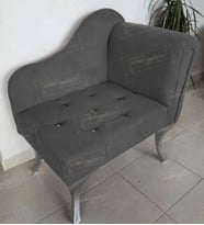 Yeni Model Ters Kol Tekli Köşe Koltuğu Josefin Bench Gümüş Ayak (Antrasit)