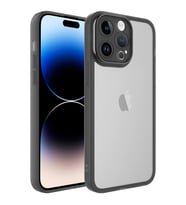 Apple iPhone 14 Pro Max Kılıf Kamera Korumalı Transparan Zore Post Kılıf (Siyah)