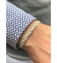 Çarpraz Örgü Gümüş Kazaziye Bileklik : Oksitli - 19 cm : Gümüş - 21 cm : Gümüş - 21 cm (Gümüş)