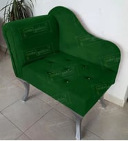 Yeni Model Tekli Köşe Koltuğu Josefin Bench Gümüş Ayak (Yeşil)