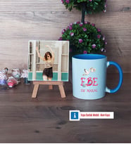 Ebeye Hediye Fotoğraflı Dekoratif Taş, Kupa Bardak Beyaz Hediye Tıp Bayramı Ebeler Günü Hediyesi (Model 4)