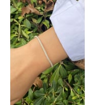 Gümüş Kazaziye El Örgüsü Altın Yaldızlı Zincir Bileklik : Beyaz - Altın Rengi - 18 cm : Siyah-Altın - 19 cm : Gümüş - 22 cm (Gümüş)