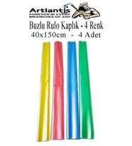 Buzlu Rulo Şeffaf Kaplık 4 Adet 40x150 cm Defter Kitap Kaplığı Okul Öğrenci Rulo Kaplık (Çok Renkli)