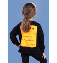 Toontoy Kız Çocuk Sırtı Baskılı Sweatshirt (Siyah)