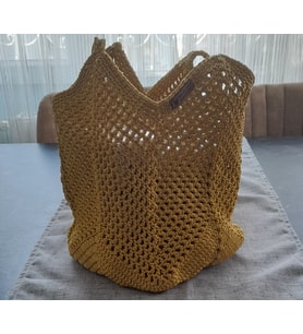 Ayla Karakılçık El Yapımı File Lale Çanta (Gold)