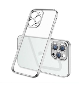 Apple iPhone 12 Pro Max Kılıf Zore Mat Gbox Renkli Kenar Kılıf (Gümüş)
