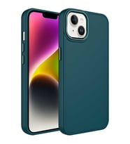 iPhone 14 Plus Kılıf Luna Dışı Soft Yumuşak İçi Kadife Kılıf (Koyu Yeşil)