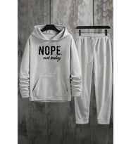 Unisex Nope Baskılı Eşofman Takımı (Gri)