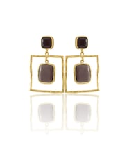 Kadir Jewellery 22 Ayar Altın Kaplama Kadın Sallantılı Küpe -El İşçiliği Ve Hipoalerjenik Küpe (Bordo)