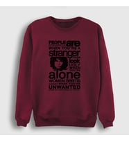 Presmono Unisex Beyaz Stranger The Doors Sweatshirt 116830tt (Bordo)