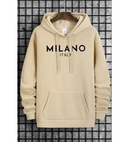 Milano Baskılı Oversize Sweatshirt (Bej)