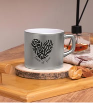 Trace Of Love  Tasarımlı Renkli Nescafe Fincanları 220 ML (Gümüş)