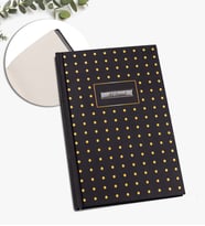 Kişiye Özel Desenli Defter (Siyah-Gold)