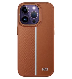 Uyumlu Model Apple iPhone 13 Pro Kılıf Line Pu Deri Lizbon Kapak (KAHVE)