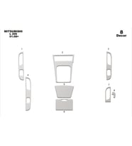 Meriç® Mitsubishi L200 Ön Torpido Kaplama Maun 8 Parça 2009-2014 (Alüminyum)