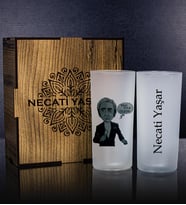 eJOYA Kişiye Özel Kutusunda 2'li Rakı Bardağı Hediye Seti 107152 (Bordo)