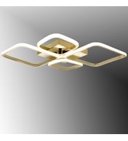 TT050-SR TT Aydınlatma Baklava Desen Sarı Kaplama 4 lü Led Avize (Sarı)